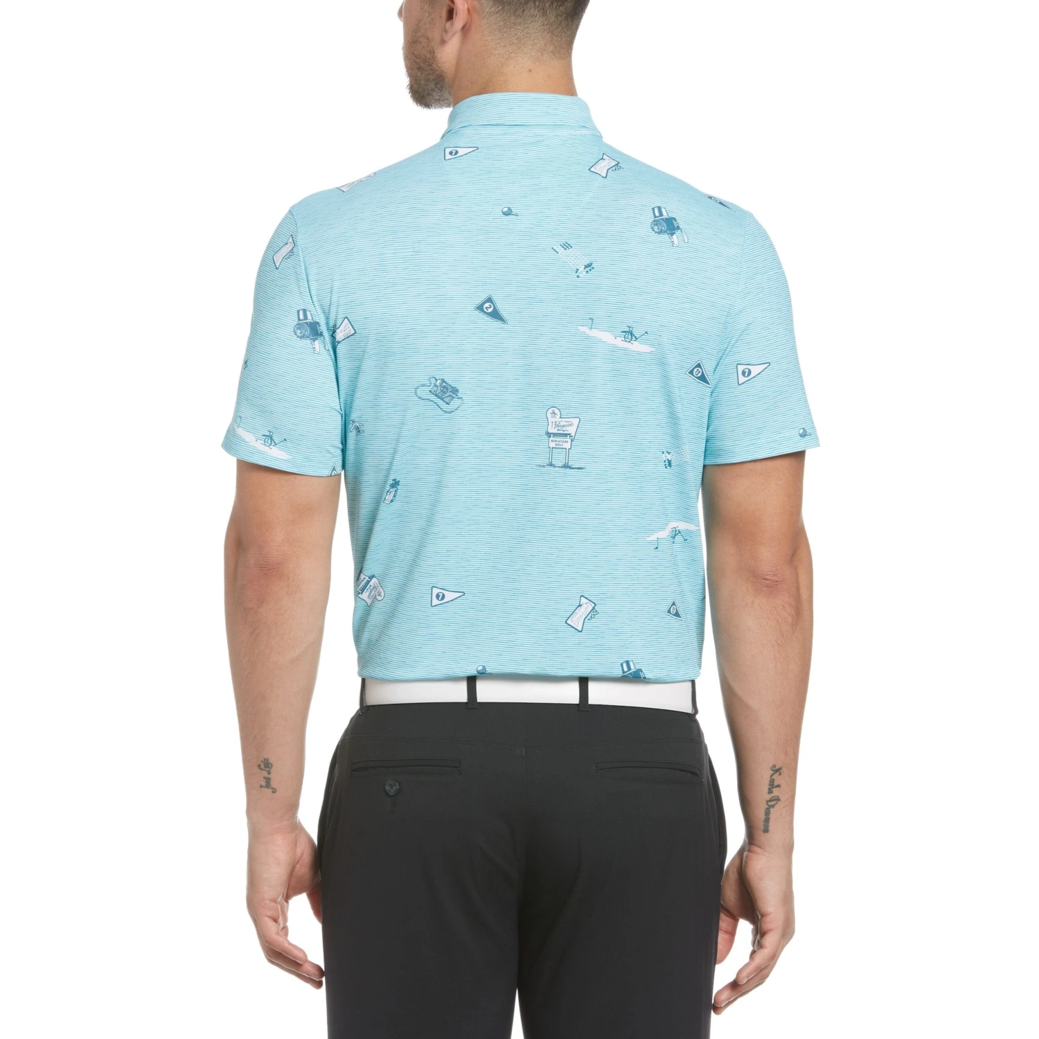 Original Penguin All Over Textured Mini Golf Print Polo Shirt 2 Original Penguin All Over Textured Mini Golf Print Polo Shirt - Image 2