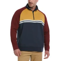 Original Penguin Big & Tall 1/4 Zip Color Block Jacket