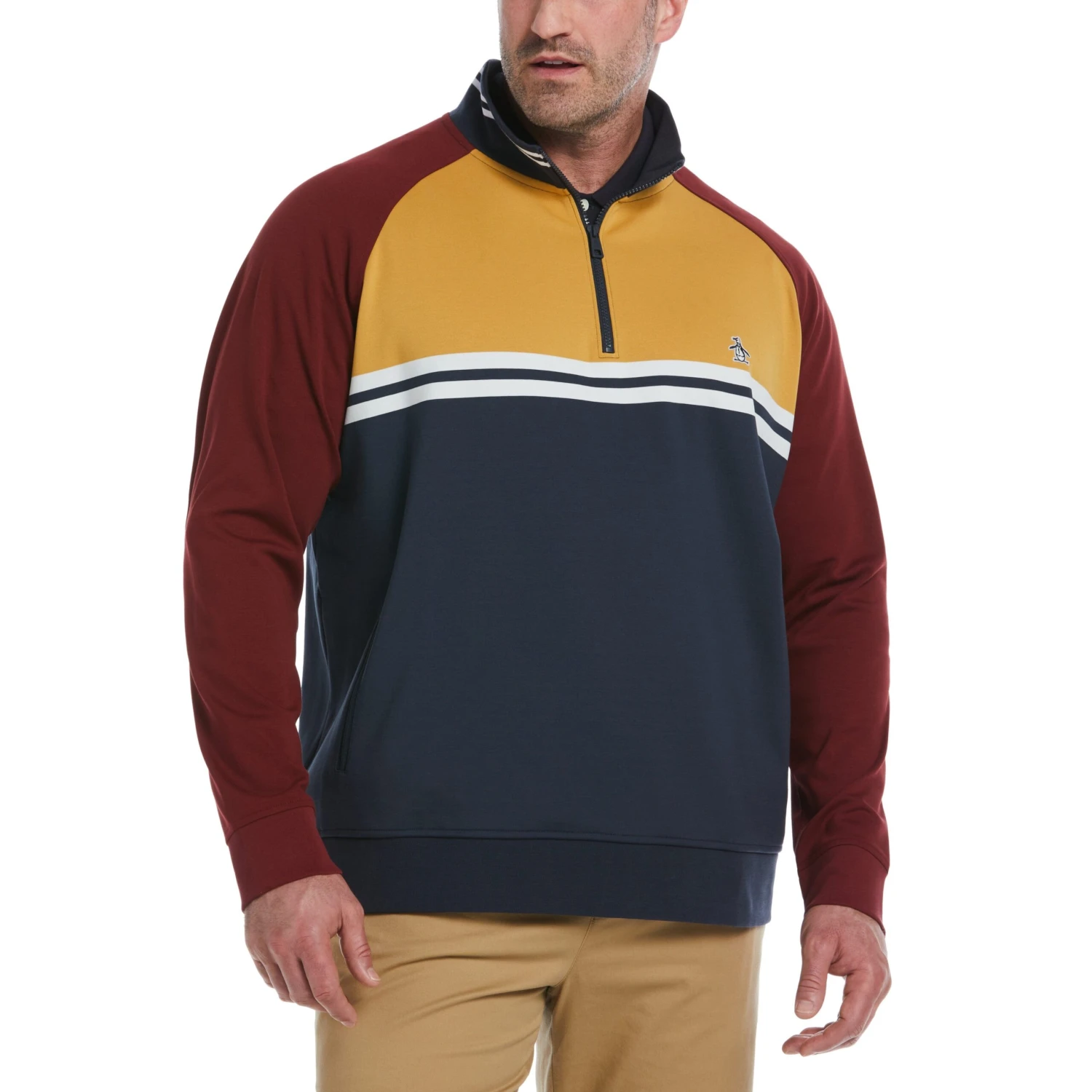 Original Penguin Big & Tall 1/4 Zip Color Block Jacket 1 Original Penguin Big & Tall 1/4 Zip Color Block Jacket
