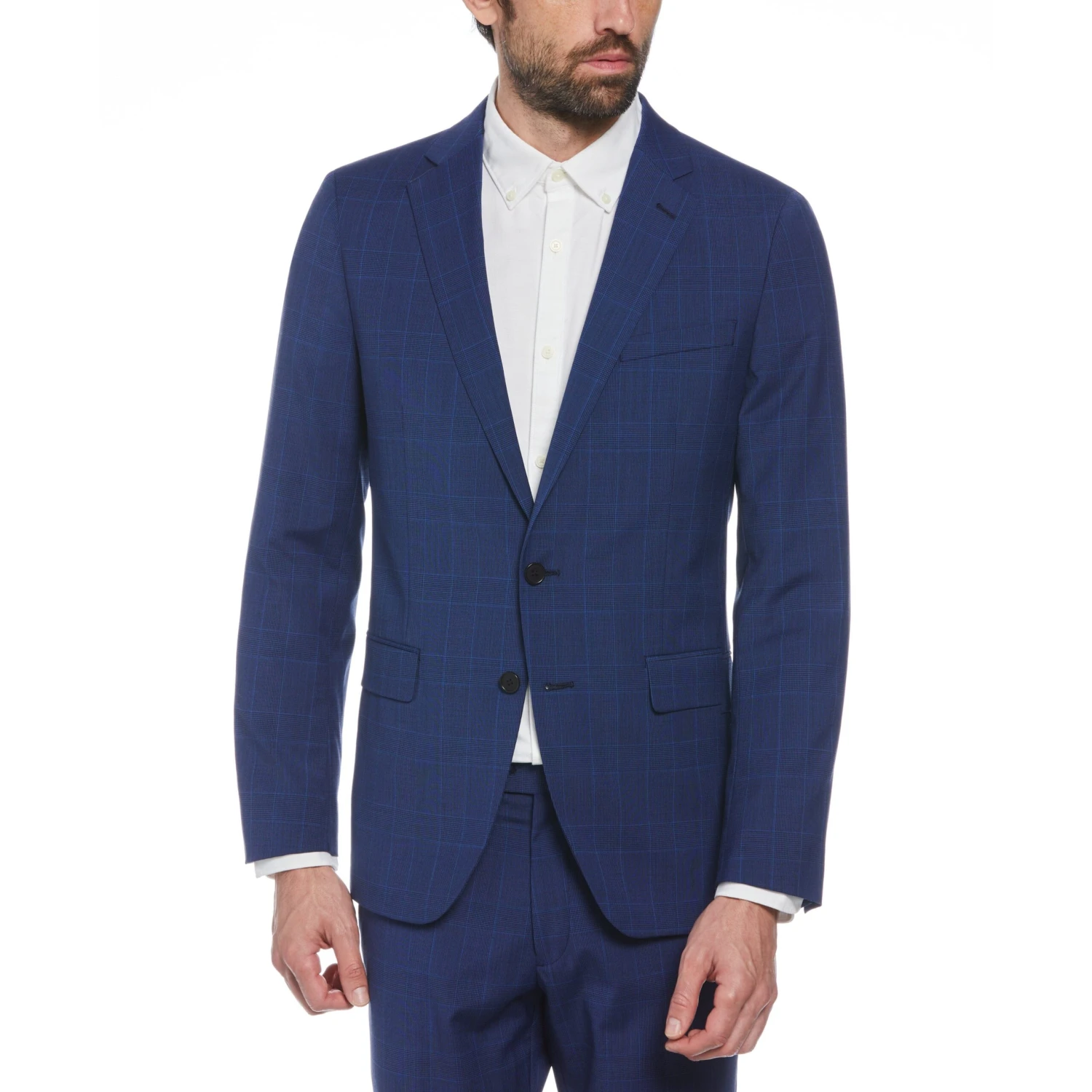 Original Penguin Blue Glen Plaid Wool Blend Two-Piece Suit 2 Original Penguin Blue Glen Plaid Wool Blend Two-Piece Suit - Image 2