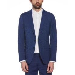 Original Penguin Blue Glen Plaid Wool Blend Two-Piece Suit 7 Original Penguin Blue Glen Plaid Wool Blend Two-Piece Suit -Sportswear-Original Penguin Blue Glen Plaid Wool Blend Two Piece Suit Original Penguin 4