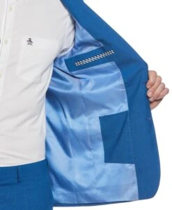 Original Penguin Blue Textured Wool Blend Two Piece Suit -Sportswear-Original Penguin Blue Textured Wool Blend Two Piece Suit Original Penguin 6