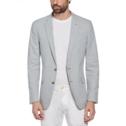 Original Penguin Green Plaid Linen Blend Chambray Jacket -Sportswear-Original Penguin Green Plaid Linen Blend Chambray Jacket Original Penguin 3