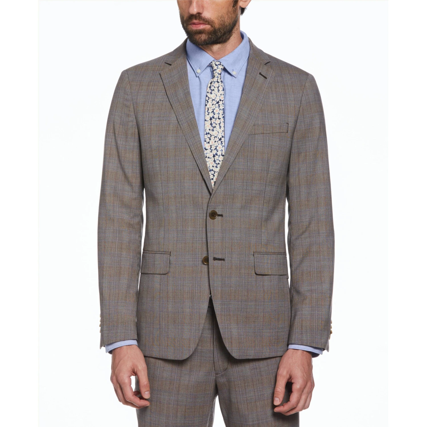 Original Penguin Grey Glenn Plaid Wool Blend Two Piece Suit 2 Original Penguin Grey Glenn Plaid Wool Blend Two Piece Suit - Image 2