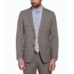 Original Penguin Grey Glenn Plaid Wool Blend Two Piece Suit 7 Original Penguin Grey Glenn Plaid Wool Blend Two Piece Suit -Sportswear-Original Penguin Grey Glenn Plaid Wool Blend Two Piece Suit Original Penguin 4