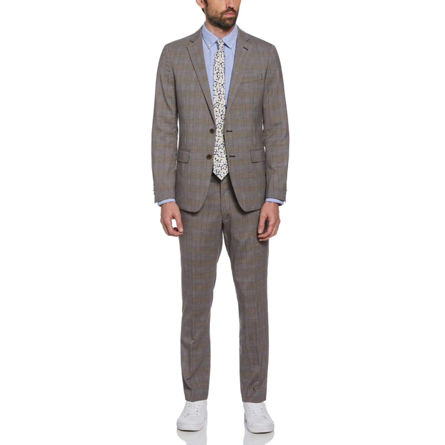 Original Penguin Grey Glenn Plaid Wool Blend Two Piece Suit 1 Original Penguin Grey Glenn Plaid Wool Blend Two Piece Suit