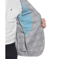 Original Penguin Light Grey Plaid Knit Blazer -Sportswear-Original Penguin Light Grey Plaid Knit Blazer Original Penguin 4 78f77318 a6c0 48d8 b0b0 084a71b7cc9a