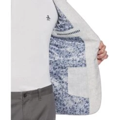 Original Penguin Light Grey Plaid Linen Blazer -Sportswear-Original Penguin Light Grey Plaid Linen Blazer Original Penguin 3 5276396c 0816 494e 8276 648d39d5e33f