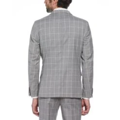 Original Penguin Light Grey Windowpane Plaid Wool Blend Two Piece Suit -Sportswear-Original Penguin Light Grey Windowpane Plaid Wool Blend Two Piece Suit Original Penguin 3