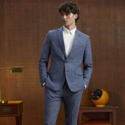 Original Penguin Navy Plaid Linen Blend Two Piece Suit 8 Original Penguin Navy Plaid Linen Blend Two Piece Suit -Sportswear-Original Penguin Navy Plaid Linen Blend Two Piece Suit Original Penguin 3