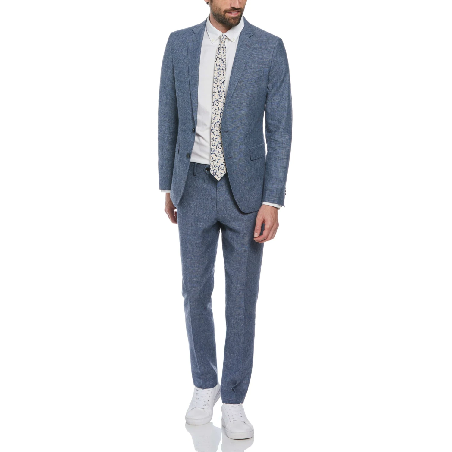 Original Penguin Navy Plaid Linen Blend Two Piece Suit 1 Original Penguin Navy Plaid Linen Blend Two Piece Suit