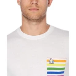 Original Penguin Pride Rainbow Stripe Pocket T-Shirt -Sportswear-Original Penguin Pride Rainbow Stripe Pocket T Shirt Original Penguin 3
