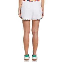 Original Penguin Women's 3" Printed Trim Stretch Tennis Shorts -Sportswear-Original Penguin Womens 3 Printed Trim Stretch Tennis Shorts Original Penguin 3