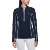 Original Penguin Women's Contrast Piping Quarter Zip Shirt