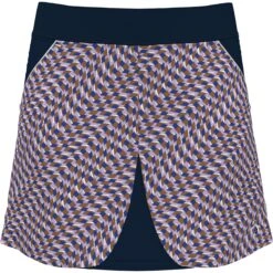 Original Penguin Women's Optical Print Color Block Golf Skort -Sportswear-Original Penguin Womens Optical Print Color Block Golf Skort Black Iris Original Penguin 3