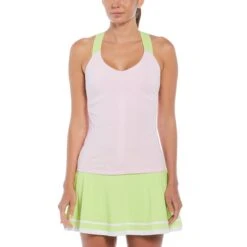 Original Penguin Women's Ribbed Criss Cross Tennis Tank Top -Sportswear-Original Penguin Womens Ribbed Criss Cross Tennis Tank Top Gelato Pink Original Penguin 3